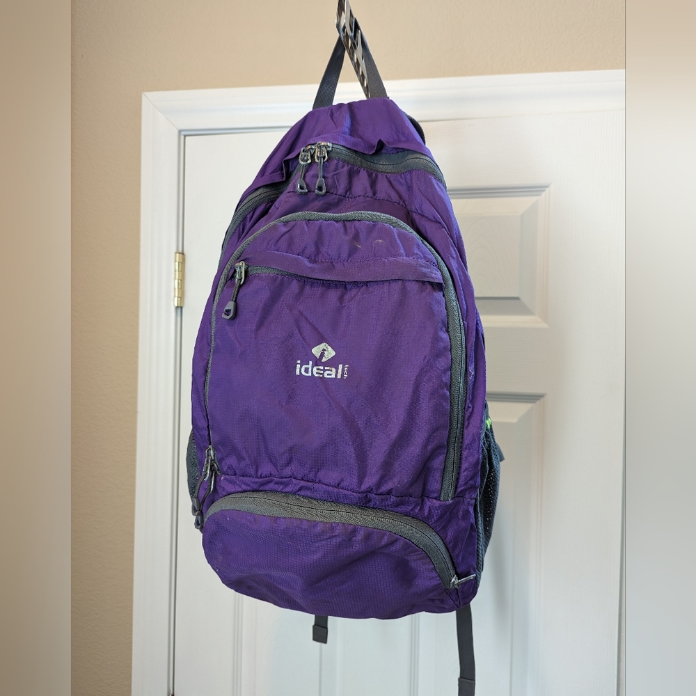 Ideal Tech Backpack Purple Multiple Pockets - image 1
